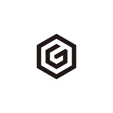 Letter G in O hexagon geometric simple symbol logo vector