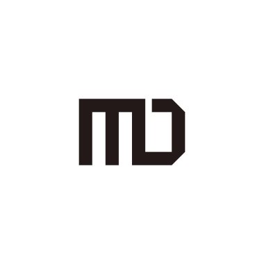 Letter MD square geometric simple symbol logo vector