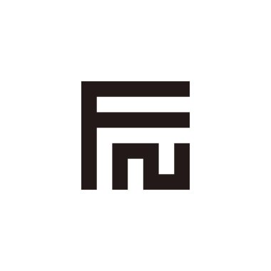 Letter FN square, unique geometric simple symbol logo vector