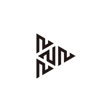 Letters N, triangles geometric simple symbol logo vector