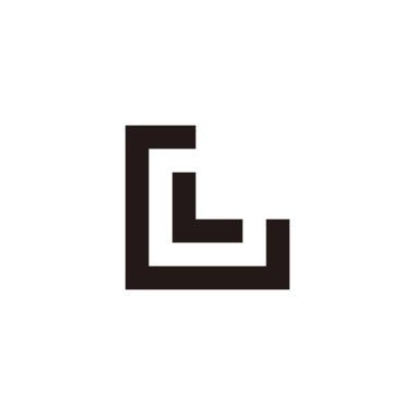 Letters GL square, outline geometric symbol simple logo vector