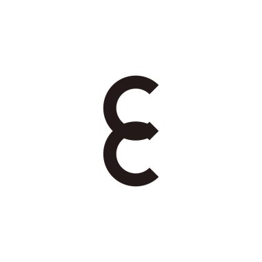 Letter E arrow geometric symbol simple logo vector