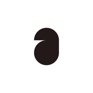 Letter a capsule geometric symbol simple logo vector