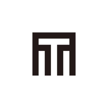 Letter T in M square geometric symbol simple logo vector