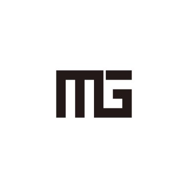 Letter MG square, connect geometric symbol simple logo vector