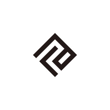 Letter c and a square, elegant geometric symbol simple logo vector