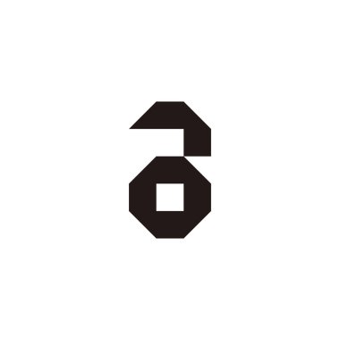 Letter ao oa a o square geometric symbol simple logo vector