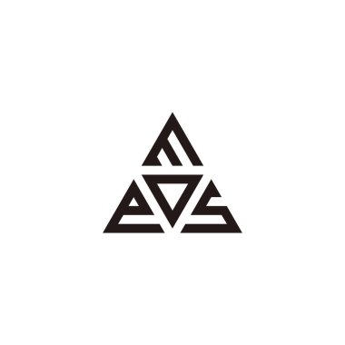 Letter M, e, o and S triangles geometric symbol simple logo vector