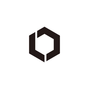 Letter LO OL L O hexagon geometric symbol simple logo vector