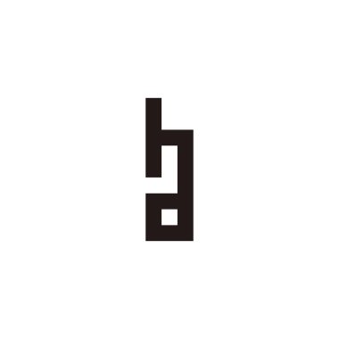 Letter hd square connect geometric symbol simple logo vector