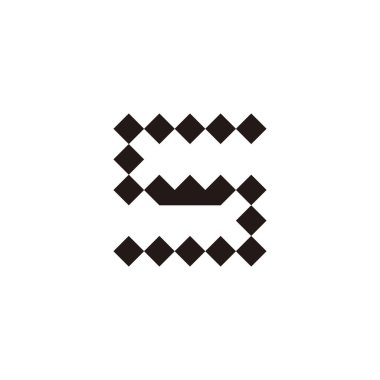 Letter wS Sw w S squares geometric symbol simple logo vector