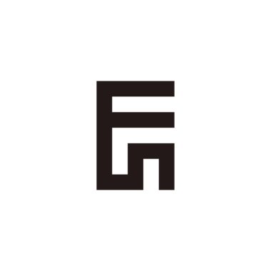 Letter Fn square connect geometric symbol simple logo vector