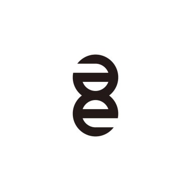 Letter ae circle, combination geometric symbol simple logo vector