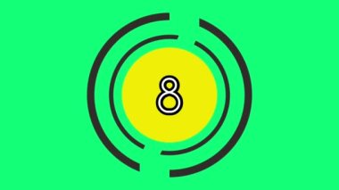 Countdown 10 of 1 lines rounded, screen green, speed rotation 