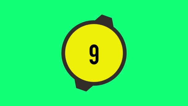 Numéro Compte Rebours Écran Vert Anneau Circulaire — Video