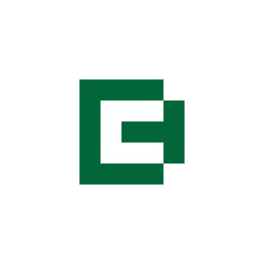 C harfi T kare, teknoloji geometrik basit sembol logo vektörü