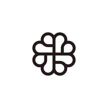 Element, çiçek, kalpler geometrik basit sembol logo vektörü