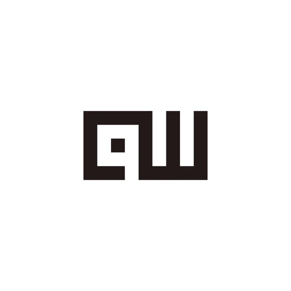 字母Qw正方形 点几何简单符号向量 — 图库矢量图片