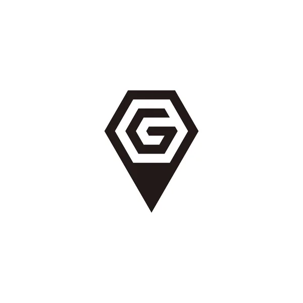 Bokstav Penna Polygon Geometrisk Enkel Symbol Logotyp Vektor — Stock vektor