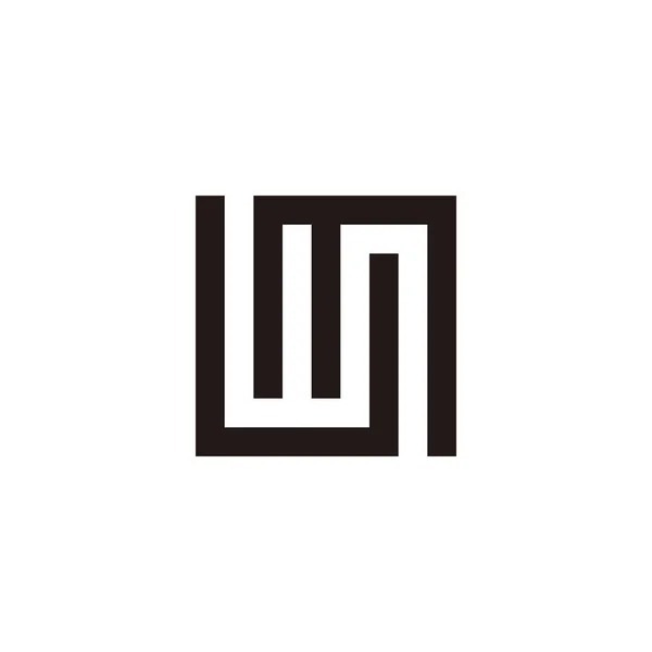 Carta Quadrado Linha Geométrica Símbolo Simples Logotipo Vetor —  Vetores de Stock