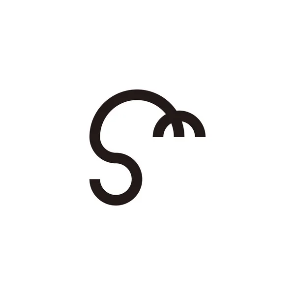 Літера Кабель Електричний Геометричний Простий Символ Вектор Логотипу — стоковий вектор