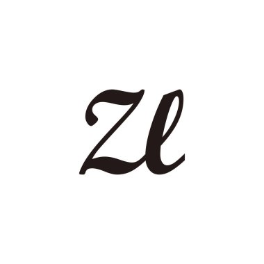 ZL harfi geometrik sembolü bağlar basit logo vektörü