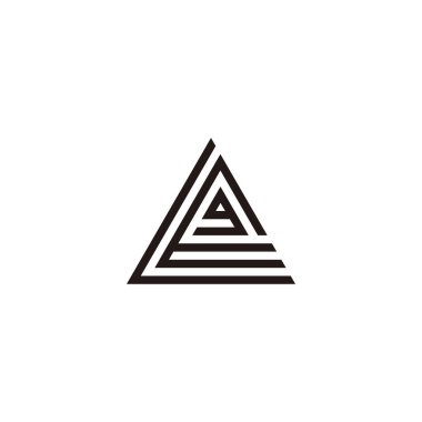 Letter L, E and g triangle geometric symbol simple logo vector