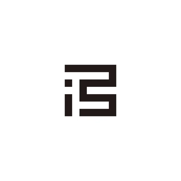 Carta Número Símbolo Geométrico Quadrado Vetor Logotipo Simples — Vetor de Stock