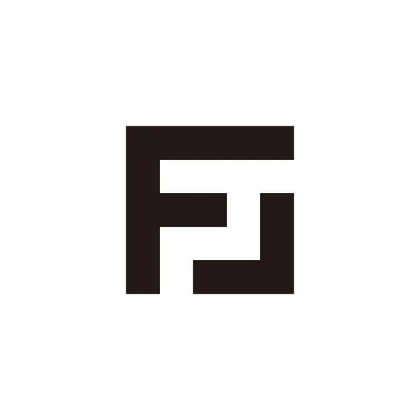 Carta Quadrado Seta Símbolo Geométrico Vetor Logotipo Simples — Vetor de Stock