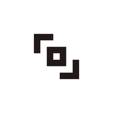 R harfi, o ve J kare geometrik basit sembol logo vektörü