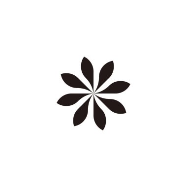 Çiçek, geometrik basit simge logo vektörü bırakır