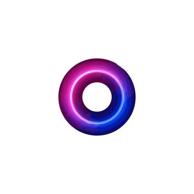 O harfi, portal, delik, teknoloji geometrik basit sembol logo vektörü