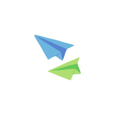 Katlanan kağıt uçak, oyuncak geometrik basit sembol logo vektörü