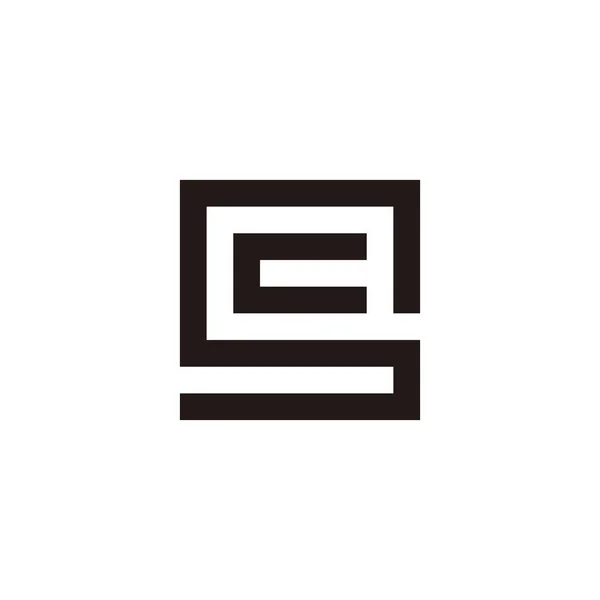 字母C Square Geometric Simple Symbol Vector — 图库矢量图片