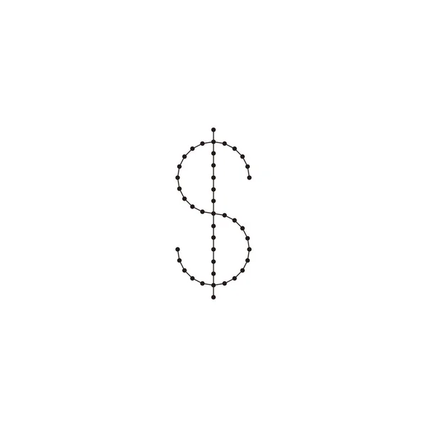 Dólar Línea Molécula Geométrica Simple Símbolo Logotipo Vector — Vector de stock
