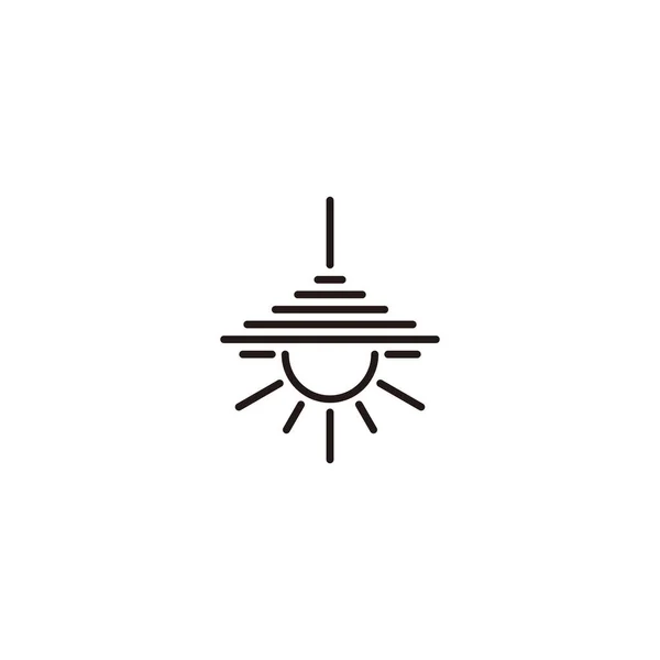 Lampe Linien Illustration Geometrische Einfache Symbol Logo Vektor — Stockvektor