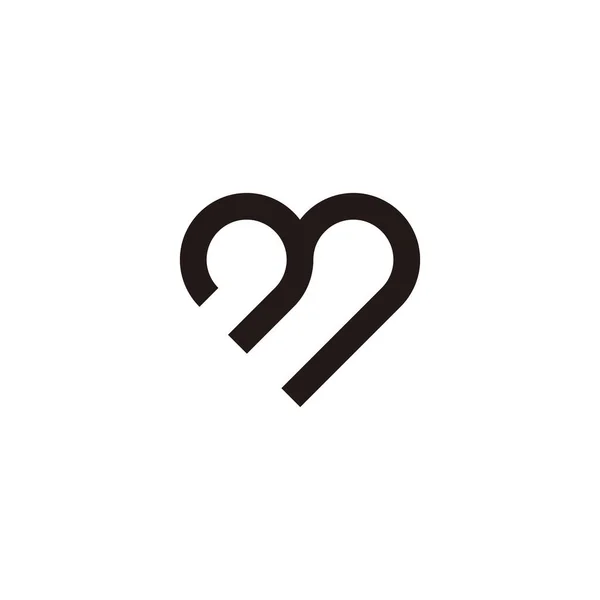 Coração Curva Contorno Geométrico Símbolo Simples Logotipo Vetor —  Vetores de Stock