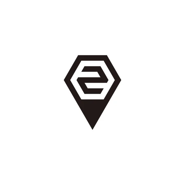 Number Pencil Geometric Simple Symbol Logo Vector — Stock Vector
