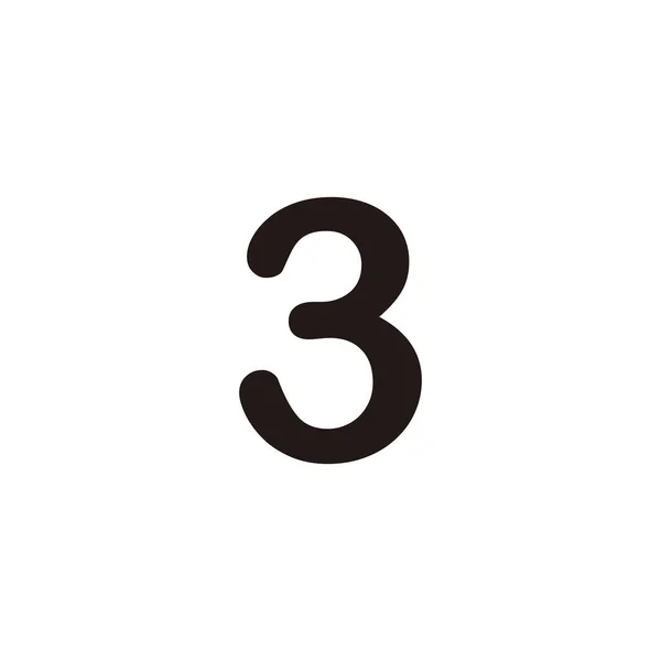 Número Contorno Geométrico Simple Símbolo Logotipo Vector — Archivo Imágenes Vectoriales