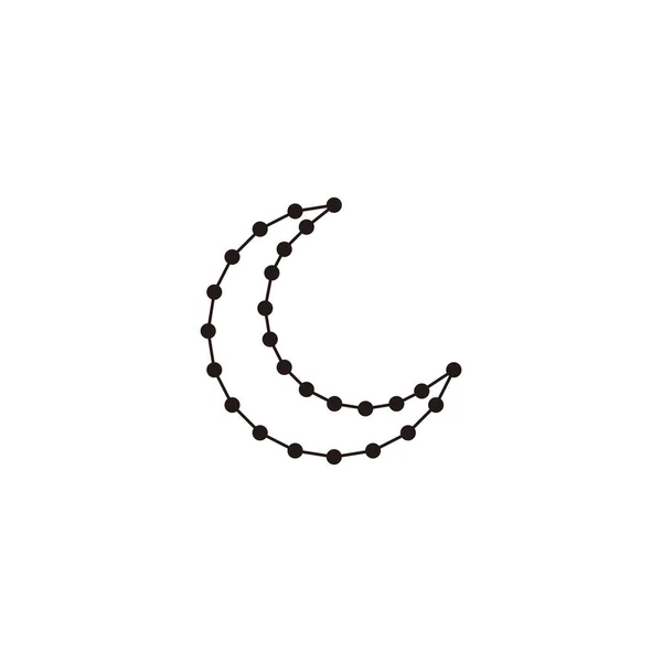 Полумесяц Молекулы Геометрический Простой Символ Вектор Логотипа — стоковый вектор