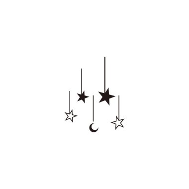 Yıldızlar, hilal, ramazan, geometrik sembol basit logo vektörü
