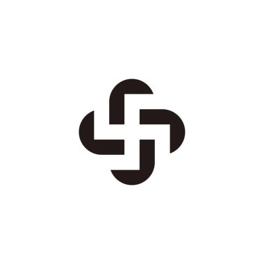 R harfleri, yuvarlak geometrik sembol basit logo vektörü