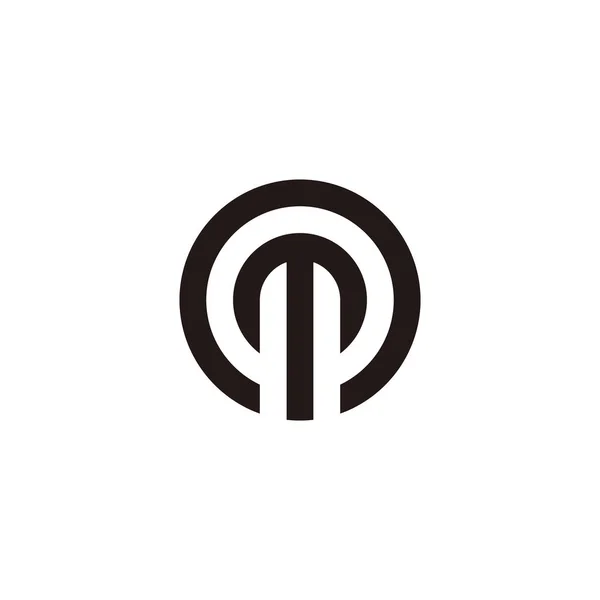 Harf Çember Geometrik Sembol Basit Logo Vektörü — Stok Vektör