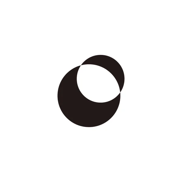 Crescent Dubbel Geometrisk Symbol Enkel Logotyp Vektor — Stock vektor