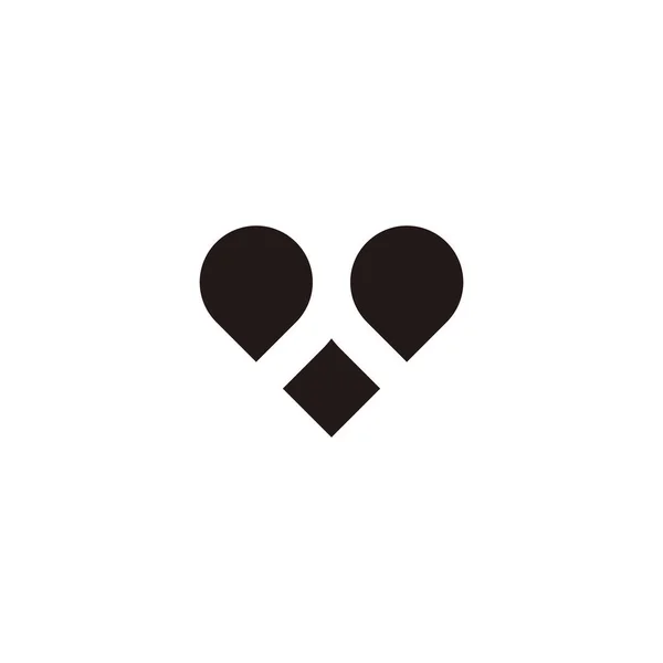 Coração Balões Símbolo Geométrico Vetor Logotipo Simples —  Vetores de Stock