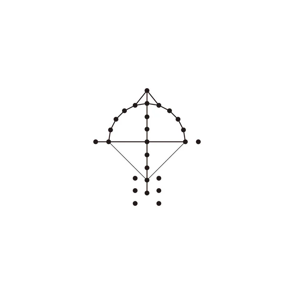 Bow Cirklar Pil Geometrisk Symbol Enkel Logotyp Vektor — Stock vektor