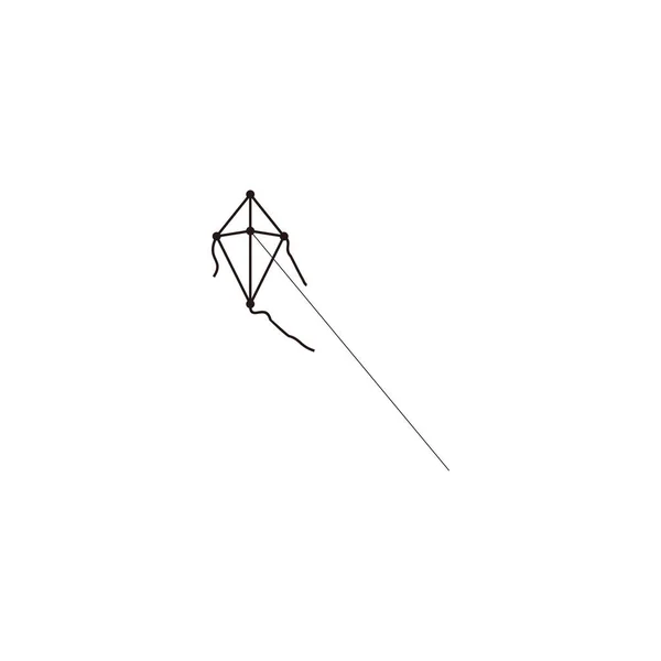 Kite Γραμμές Γεωμετρικό Σύμβολο Απλό Διάνυσμα Λογότυπο — Διανυσματικό Αρχείο