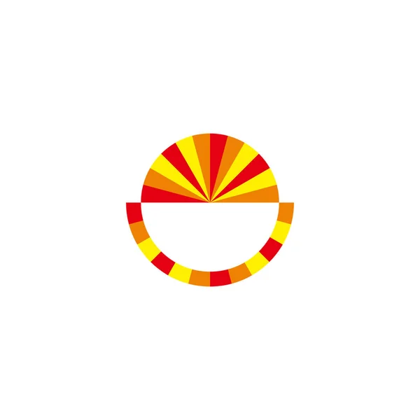 Lettre Coucher Soleil Cercle Symbole Géométrique Simple Logo Vecteur — Image vectorielle