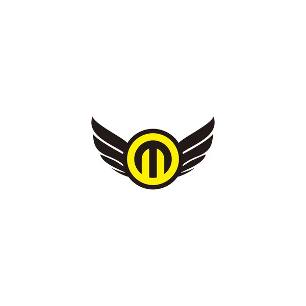 Letra Alas Color Amarillo Geométrico Simple Símbolo Logotipo Vector — Archivo Imágenes Vectoriales