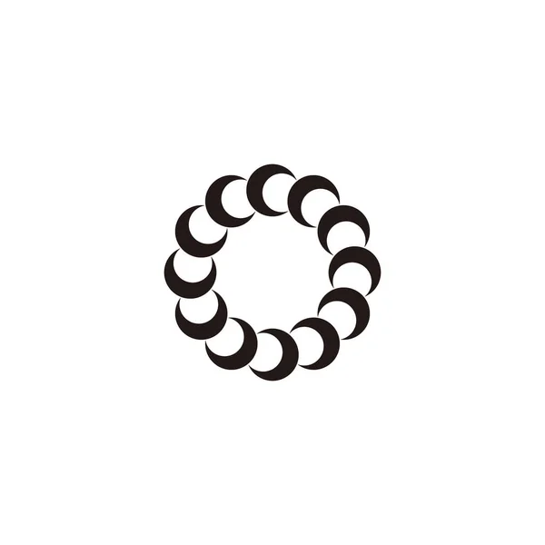 Bokstav Halvmåne Avrundad Geometrisk Enkel Symbol Logotyp Vektor — Stock vektor
